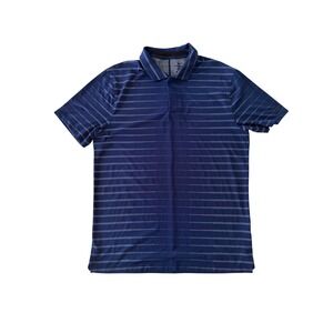 Nike Golf Dri-FIT Polo Shirt Mens Medium Blue Striped Standard Fit Performance